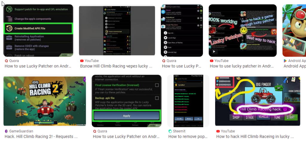 تصویری از نتایج گوگل پیرامون لاکی پچر - مخفی کردن برنامه در اندروید